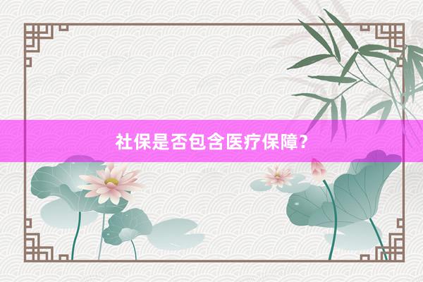 社保是否包含医疗保障?