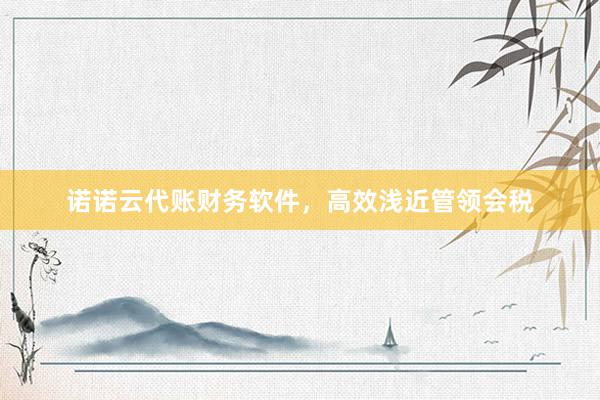 诺诺云代账财务软件，高效浅近管领会税