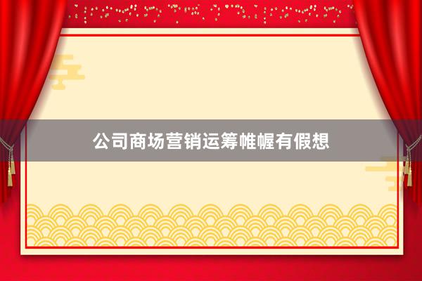 公司商场营销运筹帷幄有假想
