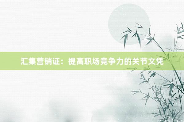 汇集营销证：提高职场竞争力的关节文凭